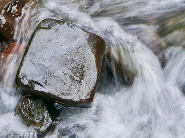 Rock stationary in whitewater creek